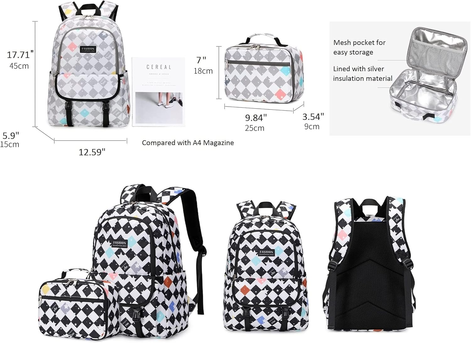 Backpack for Girls Boys Kids School Bag for Elementary Middle Bookbag Lightweight Casual Back Pack for Teens image number 4
