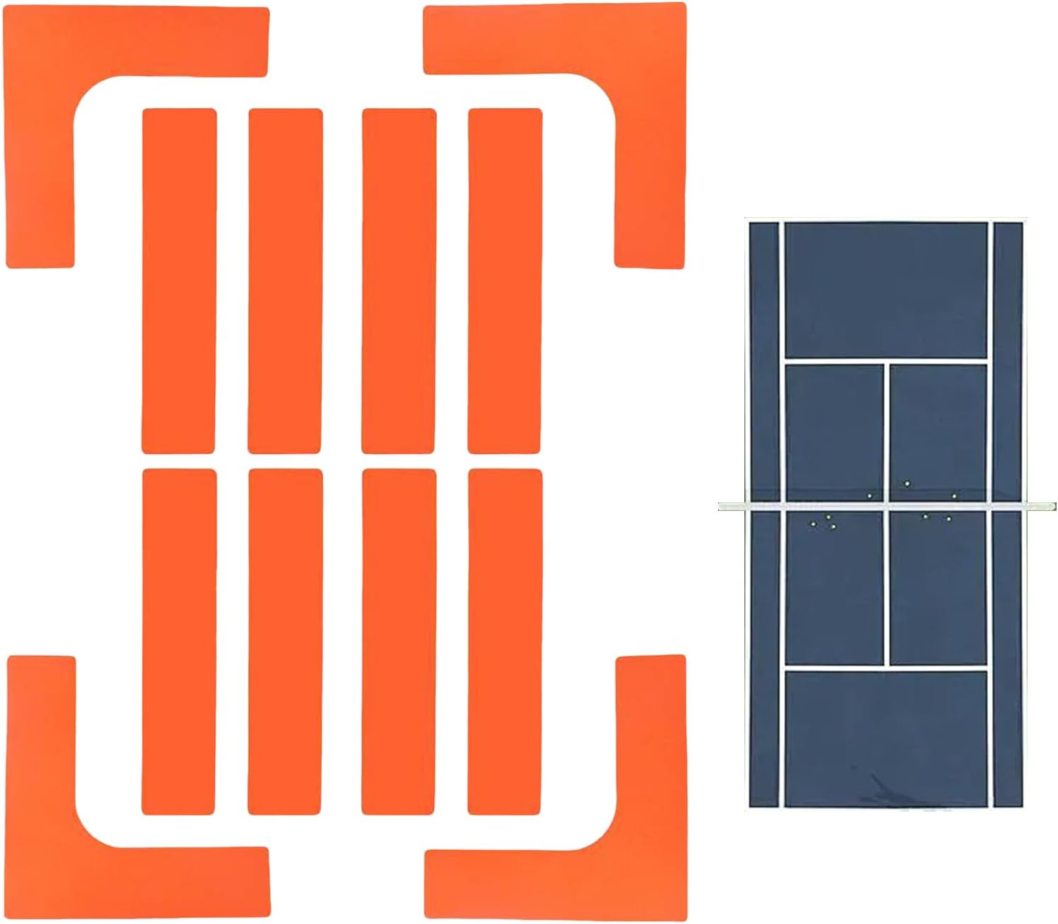 Court Line Marker Kit | Court Lines Marking Kit Throw down Markers - Anti-Slip Wind-Resistant Tennis Sports Throw down Accessories for Outdoor Training Field Backyard School Park Lawn Driveway