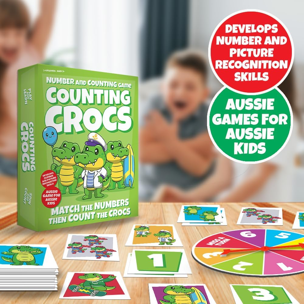 Counting Crocs | Age 3+ | Family Board Game | a Game for Aussies, Designed by Aussies image number 2
