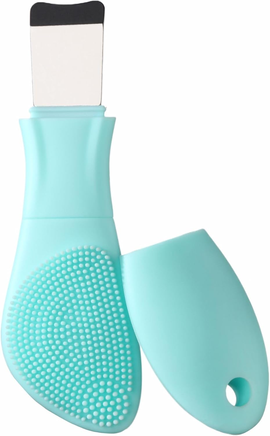 YEADMAL Blackhead Remover&Silicone Face Scrubber,Face Spatula,Facial Cleansing Brush, Pore Brush, Face Scrubber Exfoliator for Facial Deep Cleansing (Cyan)