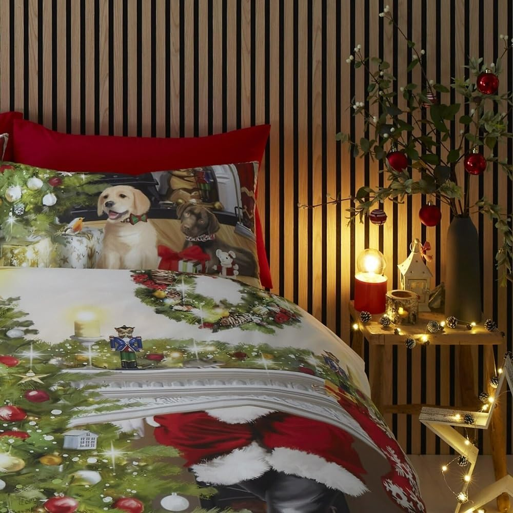 Fusion - Christmas Tree - Easy Care Duvet Cover Set - Single Bed Size in Multi