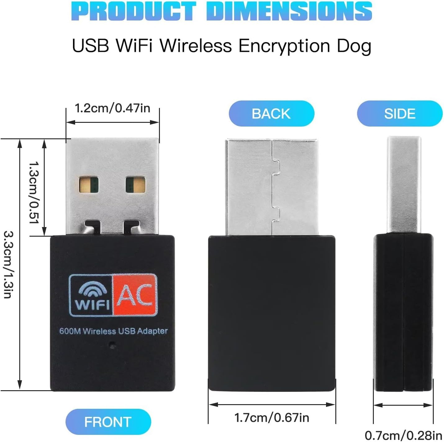 Mini Dual Band USB Wifi Wireless Dongle AC600 Network Adapter 5Ghz 2.4Ghz image number 4