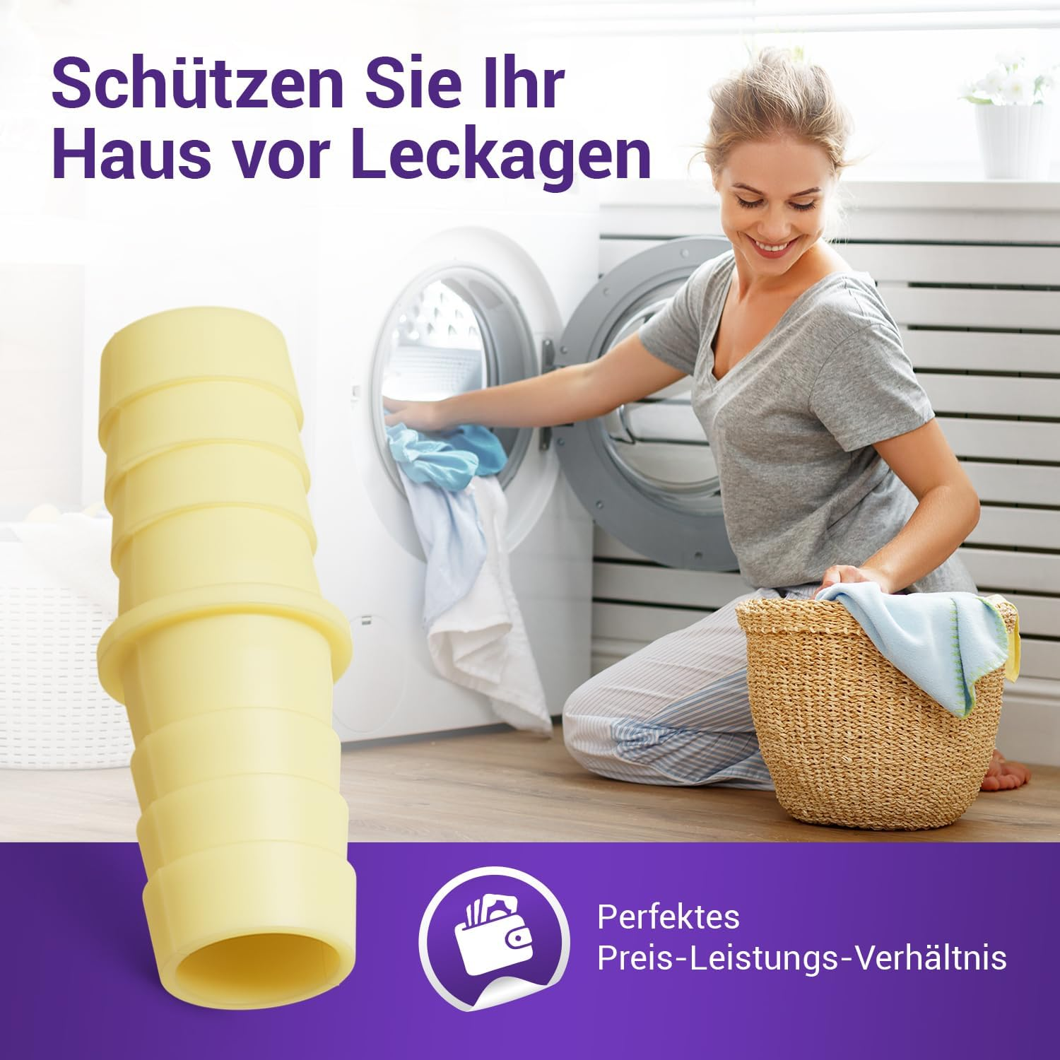 Vioks.Pro Washing Machine Drain Hose Adapter Diameter 22 Mm for Flexible Drain Hose Extension/Waste Water Hose Dishwasher & Hose Connector for Water Hose Washing Machine image number 4