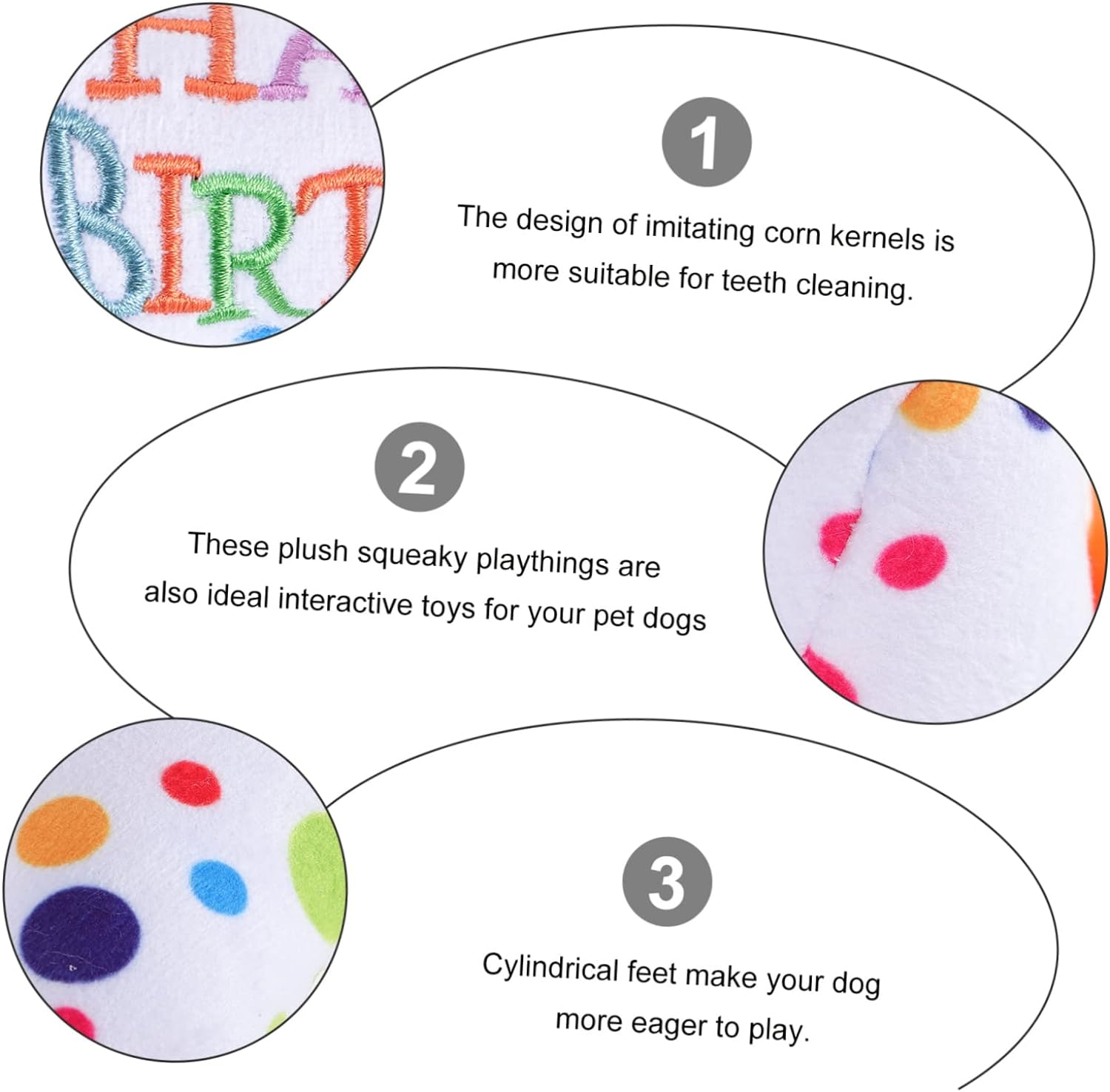 Hohopeti Dog Birthday Plush Toy Cute Party Supplies Squeaky Dog Toy for Chewing and Fun Present