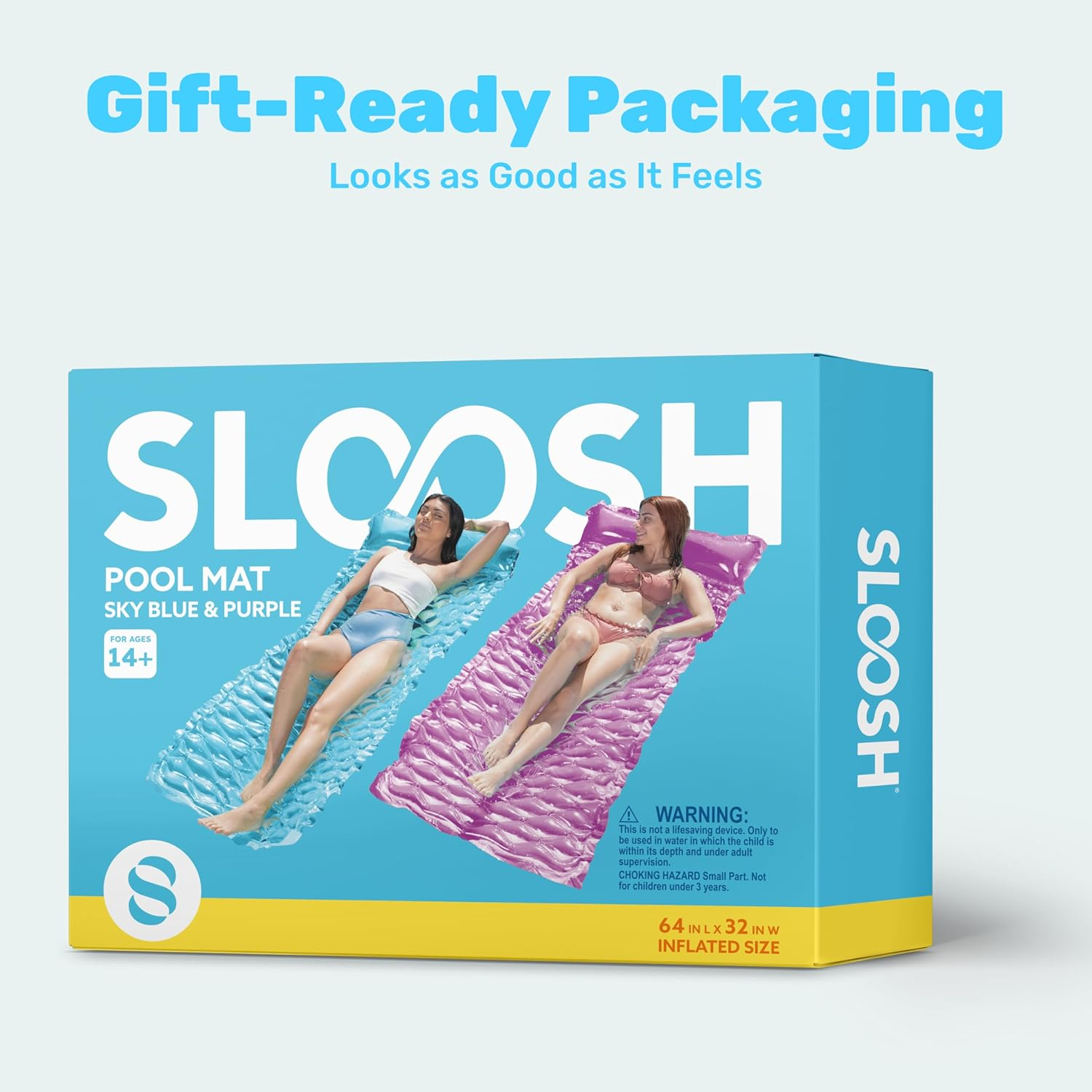 SLOOSH Inflatable Pool Floats Raft,Floating Lounge for Adults, Swimming Pool Mat with Headrest for Summer Water Beach Fun image number 2