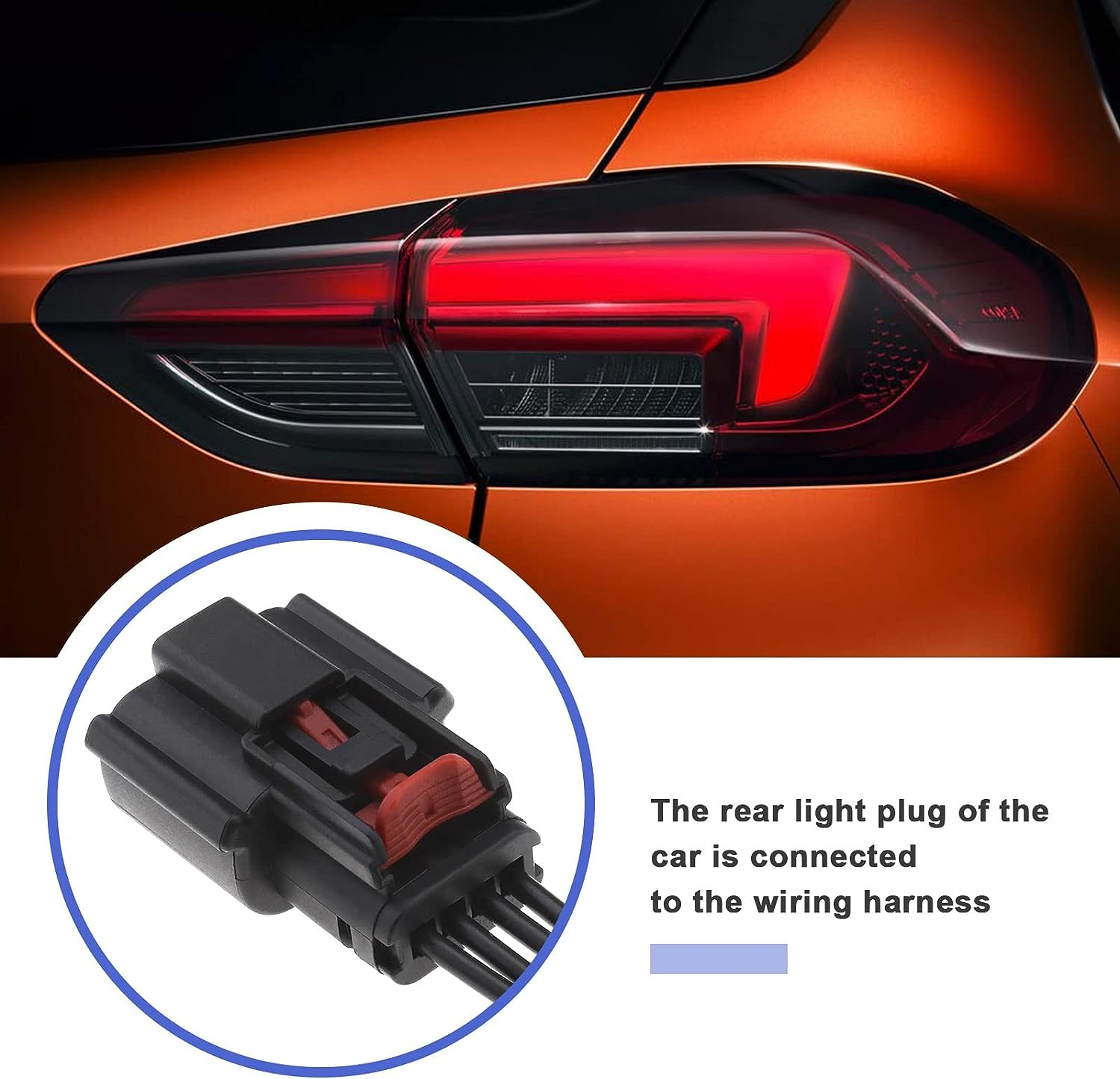 Emagtech 2PCS Car Rear Tail Light Plug Connector Wiring Harness Compatible with Astra K MK7 2015-2022 18AWG 30Cm Car Rear Tail Light Prewired Repair Cable image number 5