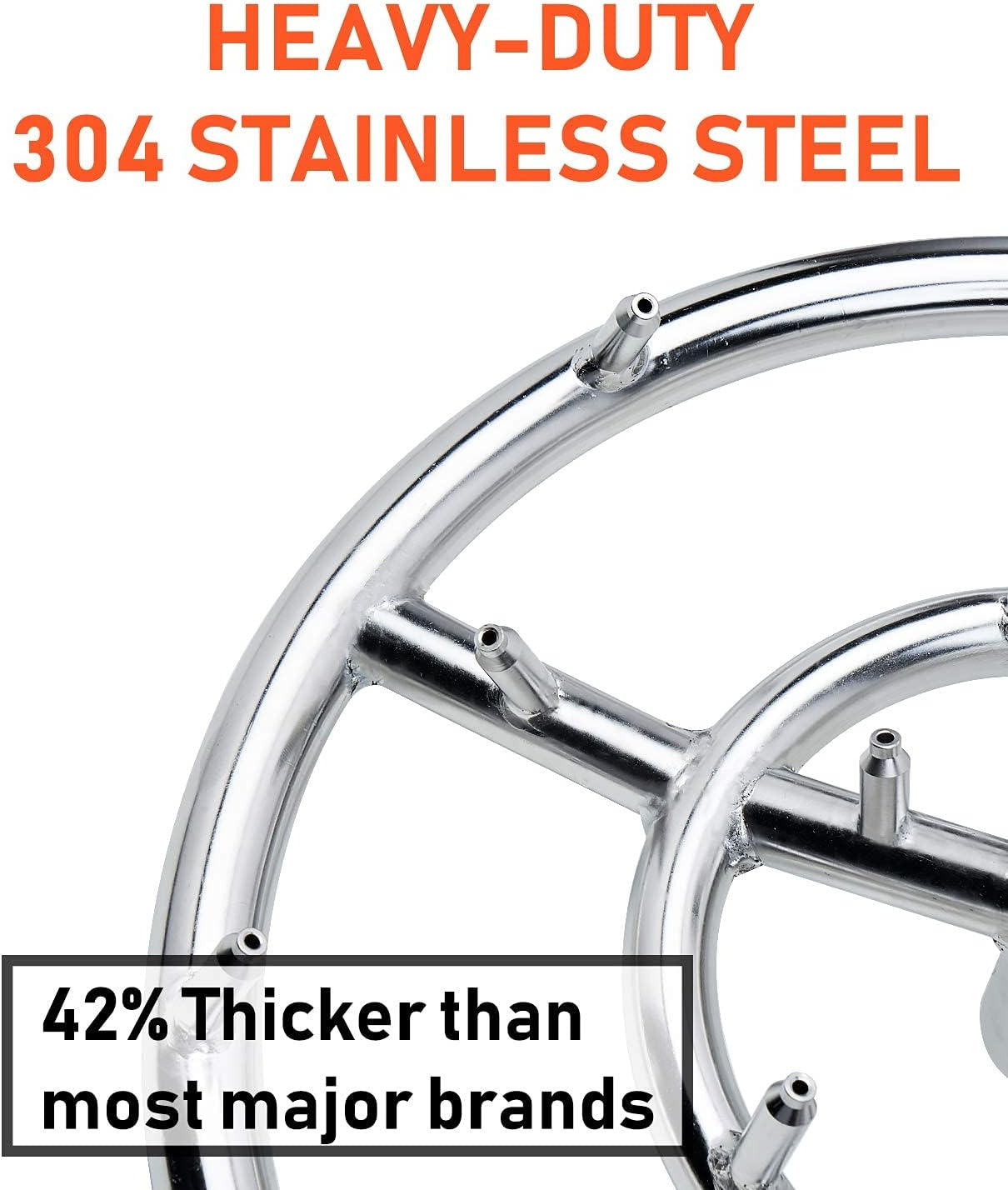 GASPRO 12Inch round Fire Pit Burner Ring, Jet Burner Ring for Natural Gas or Propane Fire Pit, 304 Series Stainless Steel, High Flame&hellip; image number 4