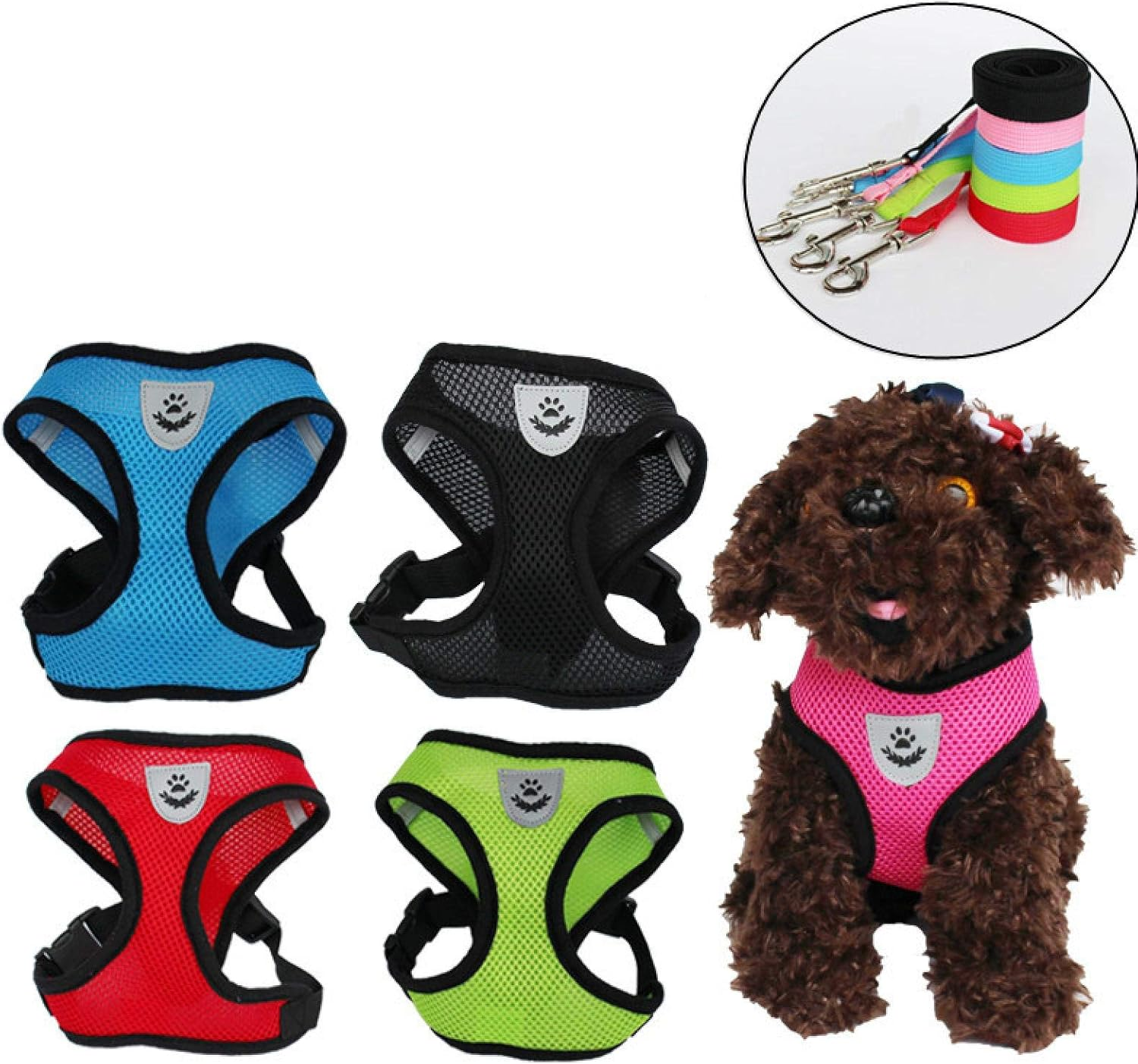 Reflective Cat Adjustable Harness Vest Walking Straps for Cat Lead Leash Kitten Dog Puppy Leads Pet Chest Harness for Cats Set image number 2