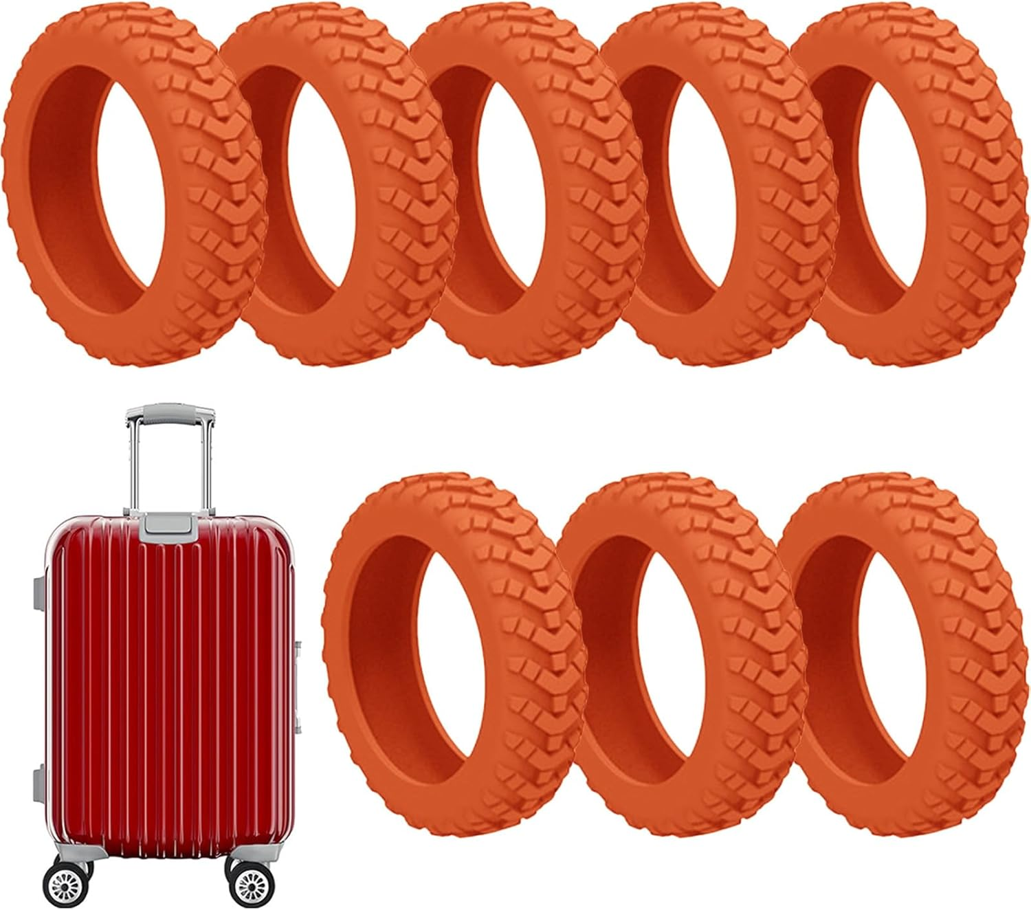 Xasbseulk Luggage Wheels,Silicone Luggage Spinner Wheel S - Colorful Silicone Luggage Spinner Wheel S for Freezers, Suitcases, Children'S Beds image number 4