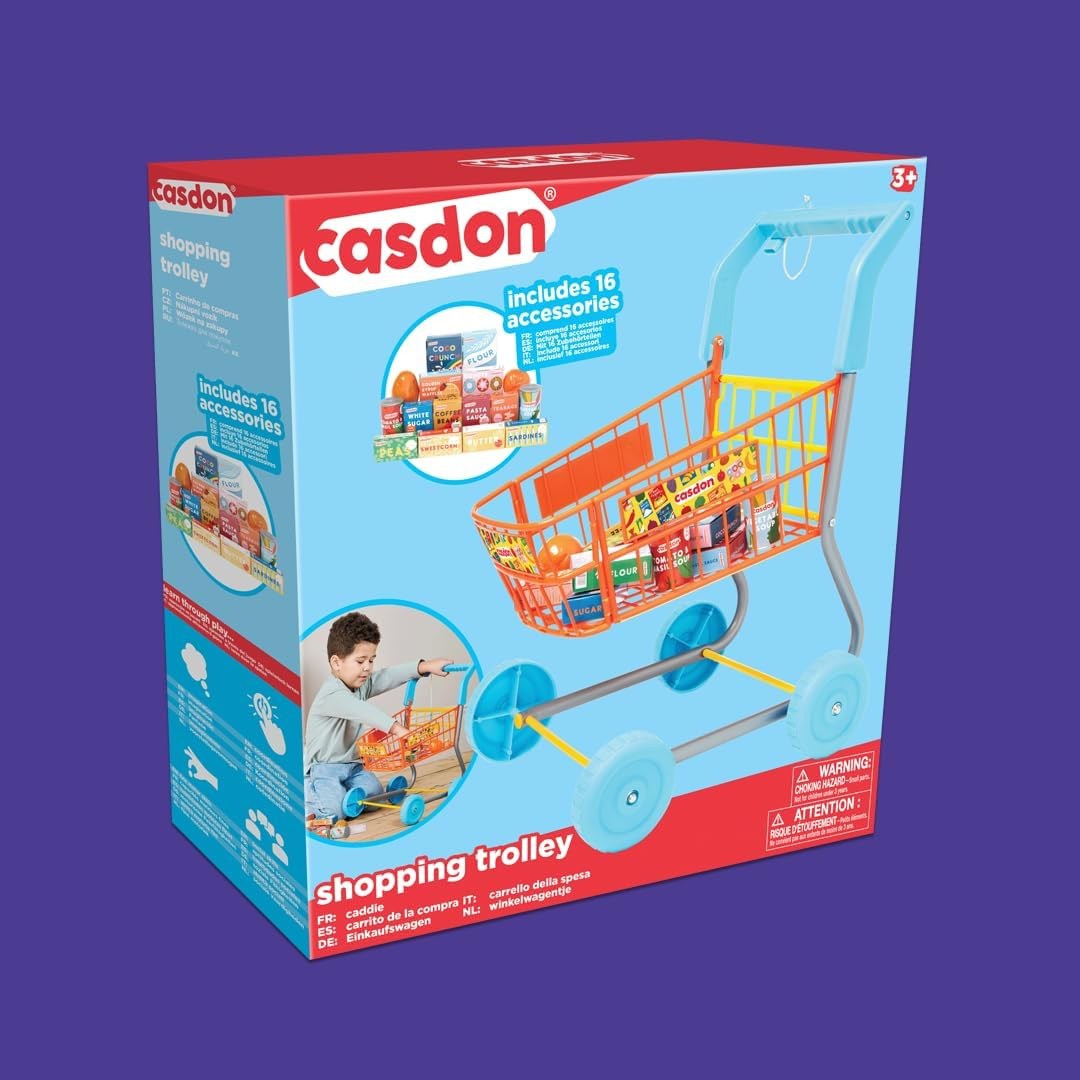Casdon Shopping Trolley Colourful Toy Shopping Trolley for Children from 3 Years image number 4