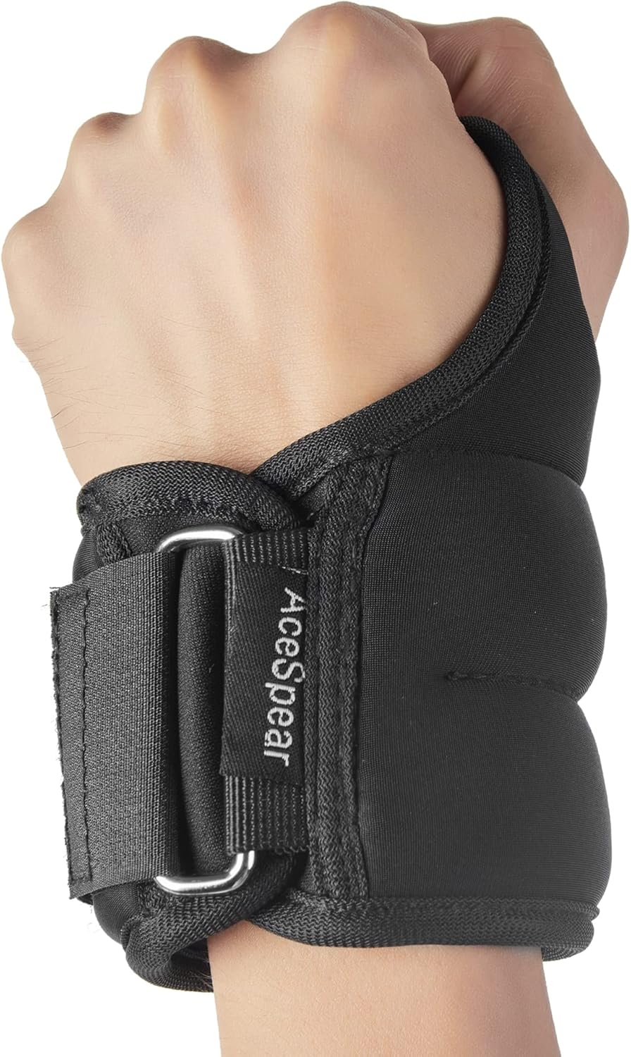 Acespear Wrist Weights with Thumb Loops Lock for Men Women 1Lb*2 2Lbs*2 3Lbs*2 Ankle Weights Weighted Gloves for Running Strength Training Walking Exercises image number 4