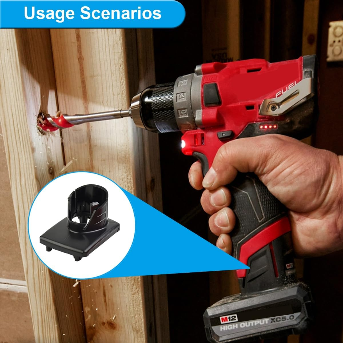 ZHUROUPU M12 Battery Case Cover Replacement for Milwaukee, Battery Top Plastic Case Replacement for Milwaukee 12V, M12 Li-Ion Battery Shell Housing Accessories 48-11-2411 48-11-2420 48-11-2401 image number 1