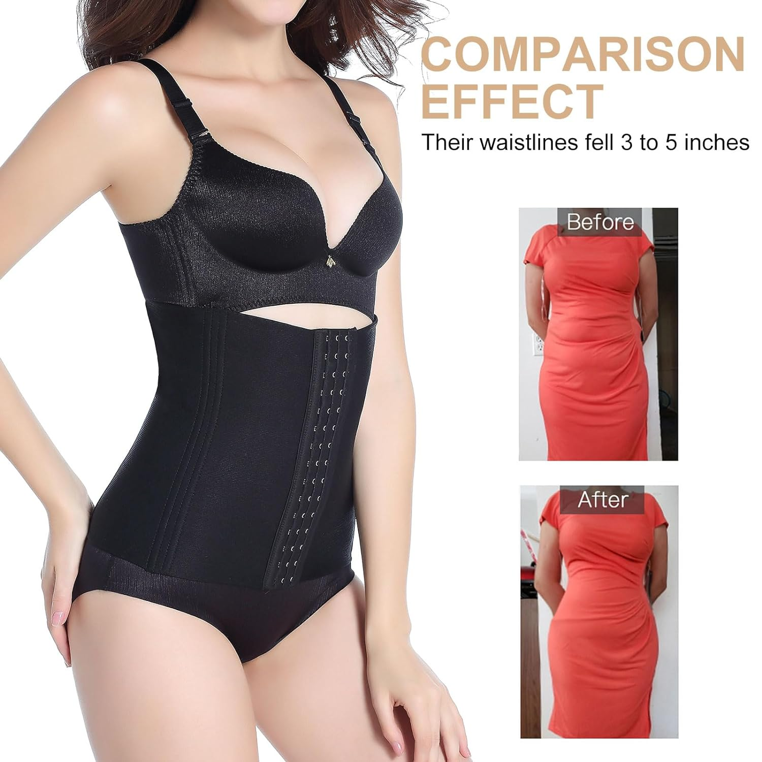 Postpartum Recovery Belly Band, C-Section Recovery Tummy Control Waist Trainer, Seamless High-Waisted Double Steel Bone Postpartum Girdle Shapewear image number 5