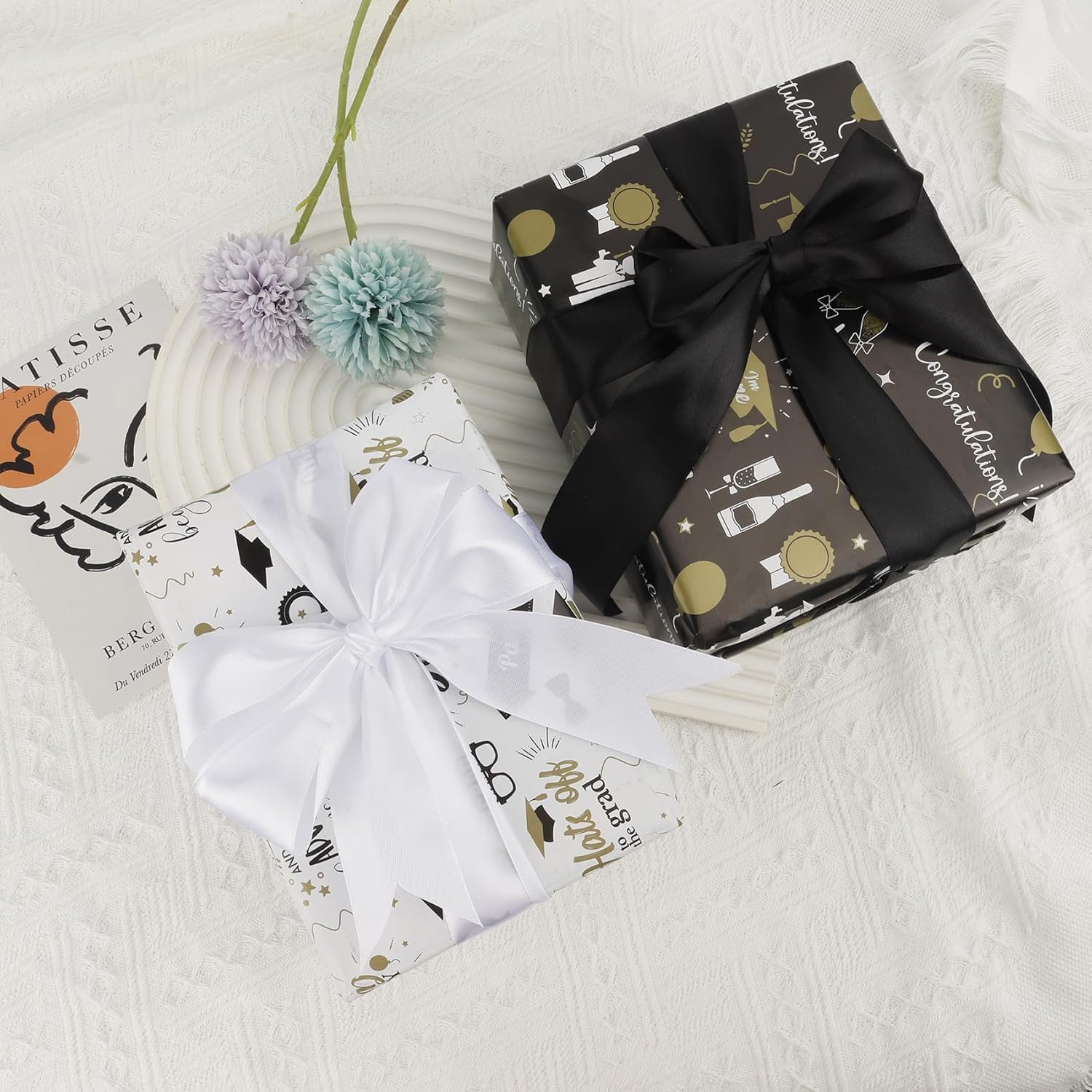 Black Ribbon for Gift Wrapping Ribbons for Crafts Ribbon for Flower Bouquet 100 Yards 1 1/2 Inch Black Ribbon for Gift Wrapping, Graduation Gifts Satin Ribbon, Wide Ribbon for Flower Bouquet, Black Silk Bow Ribbons Halloween Decorations - Green image number 7