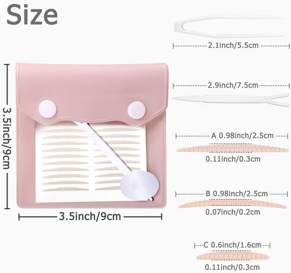 Folmywy Eyelid Tape Waterproof Invisible Slender Style 200 Piece Double Sticker Self-Adhesive Lasting for Hooded Droopy Uneven Mono-Eyelids No Trace Sticky image number 3