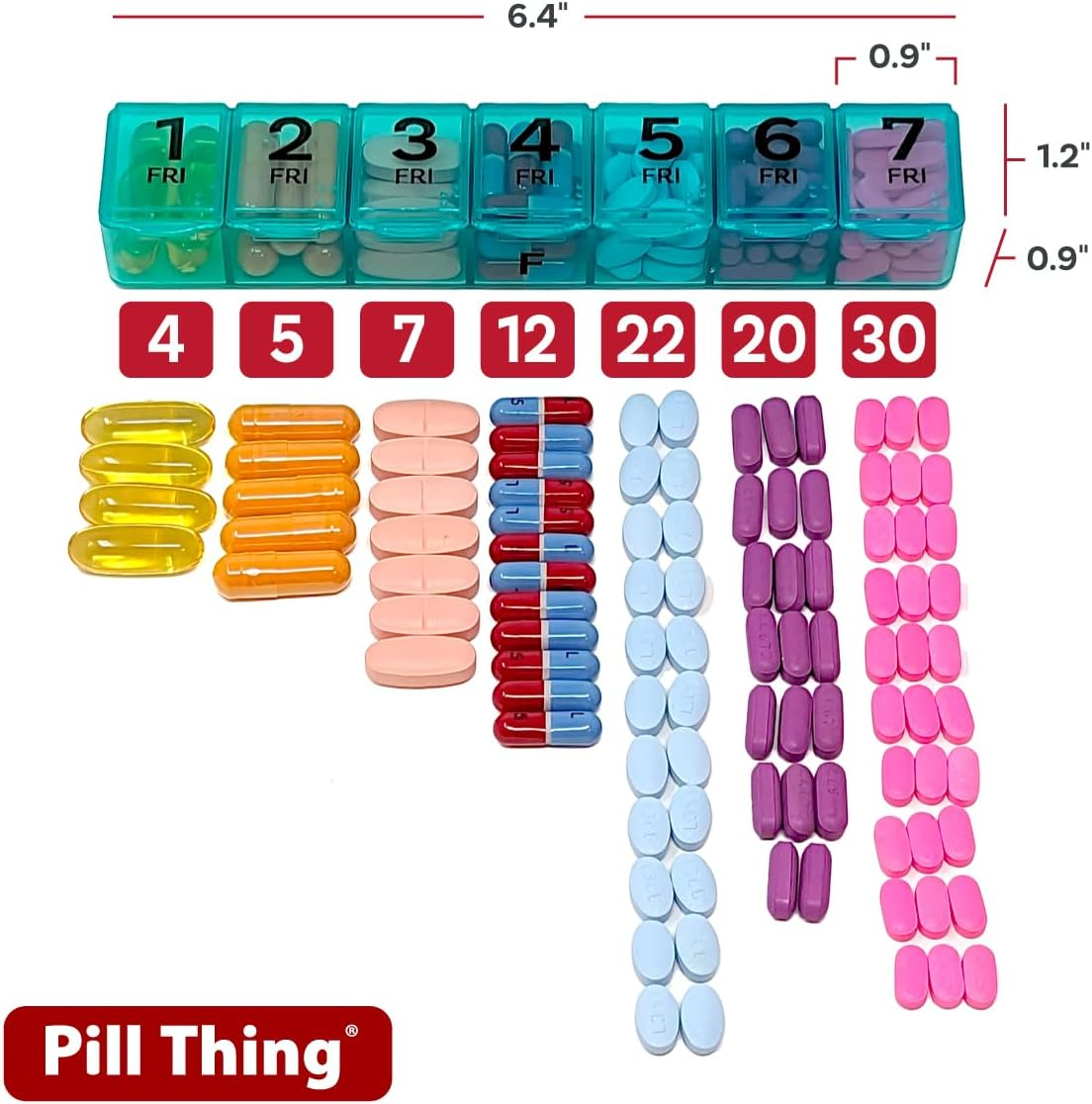 7 Times a Day Weekly Pill Box Organizer Case, Secure 7X Pillbox with Medication Schedule (7 Time-A-Day) image number 5
