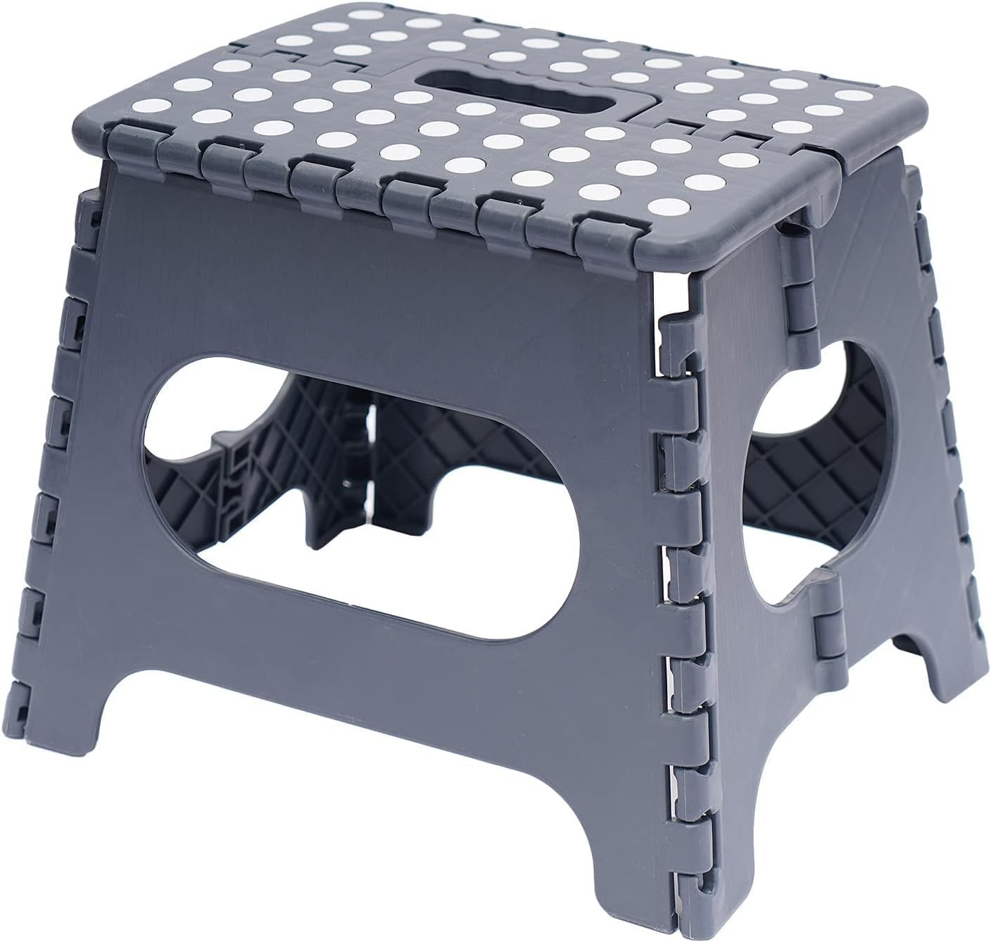 Folding Step Stool, 11 Inch Foot Stool for Kids Adults - Holds up to 330 Lbs, Lightweight Foldable Step Stool with Anti-Slip Surface, Carry Handle for Home Indoor Outdoor (Black)