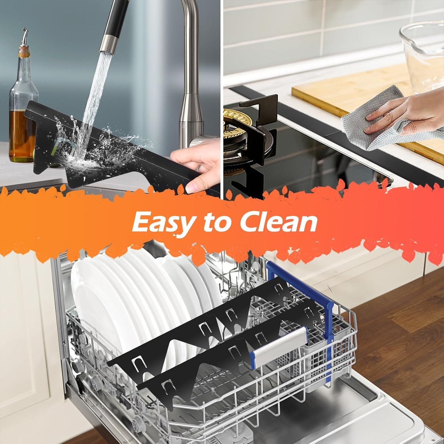 2PCS Stove Gap Covers, Steel Stove Gap Fillers Retractable, Stove Gap Guard, Stove Counter Gap Cover, Stove Side Gap Covers, Retractable Length 13.8 to 27.5In for Kitchens Stoves image number 4