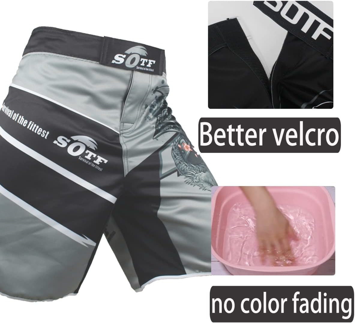 SOTF Boxing Shorts Men Muay Thai Fight Shorts MMA Shorts for Men BJJ