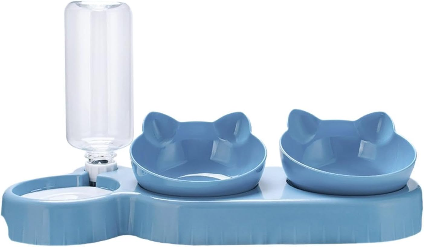 Stgfyxgs Non-Slip Triple Bowls for Cats and Small, Medium and Large Dogs, Pink Red