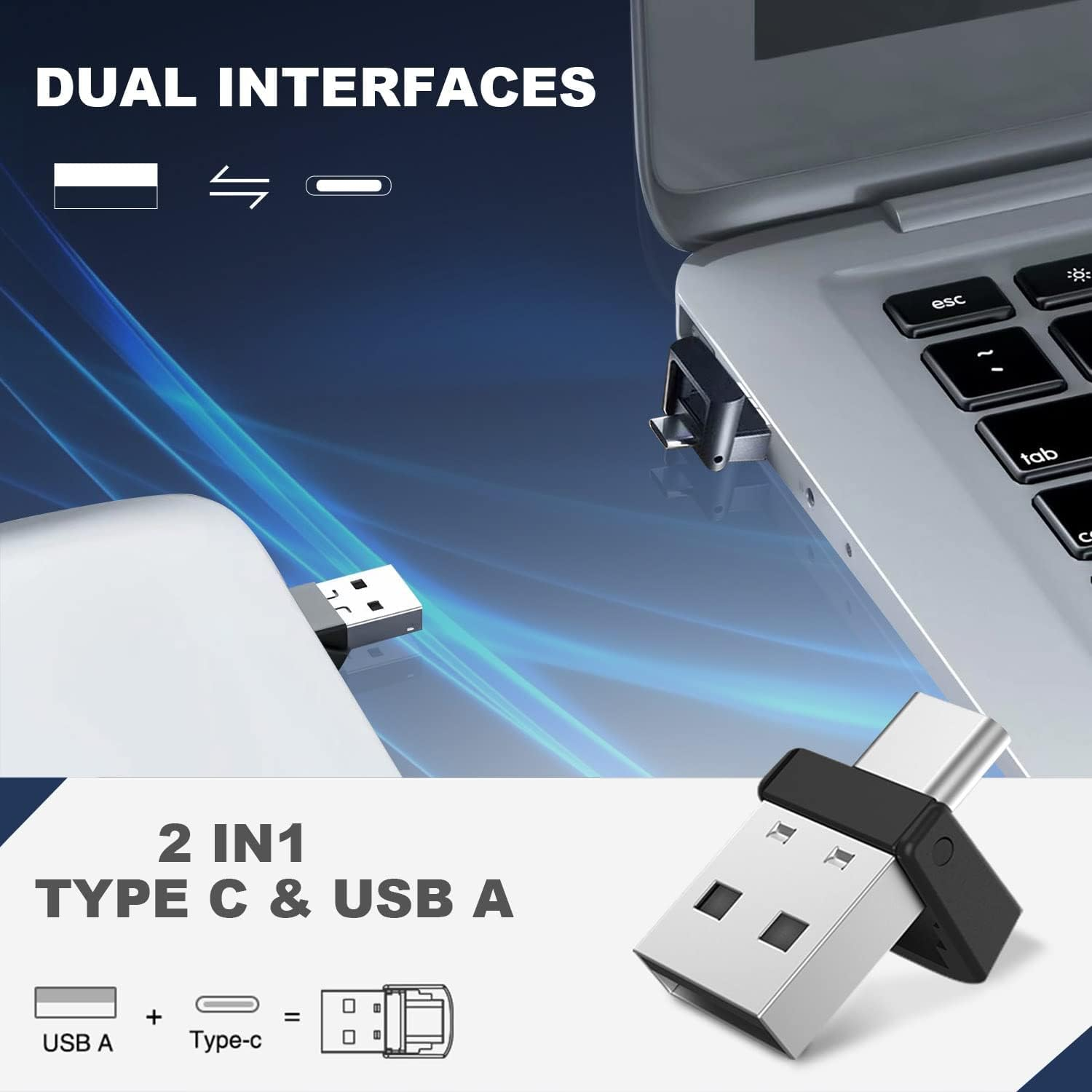 Rechargeable Presentation Clicker for Laptop Powerpoint, USB-A USB-C Presentation Pointer, Wireless Presenter Remote Power Point Clicker for Computer/Mac/Ppt/Google Slide Advancer(Red Light) image number 4