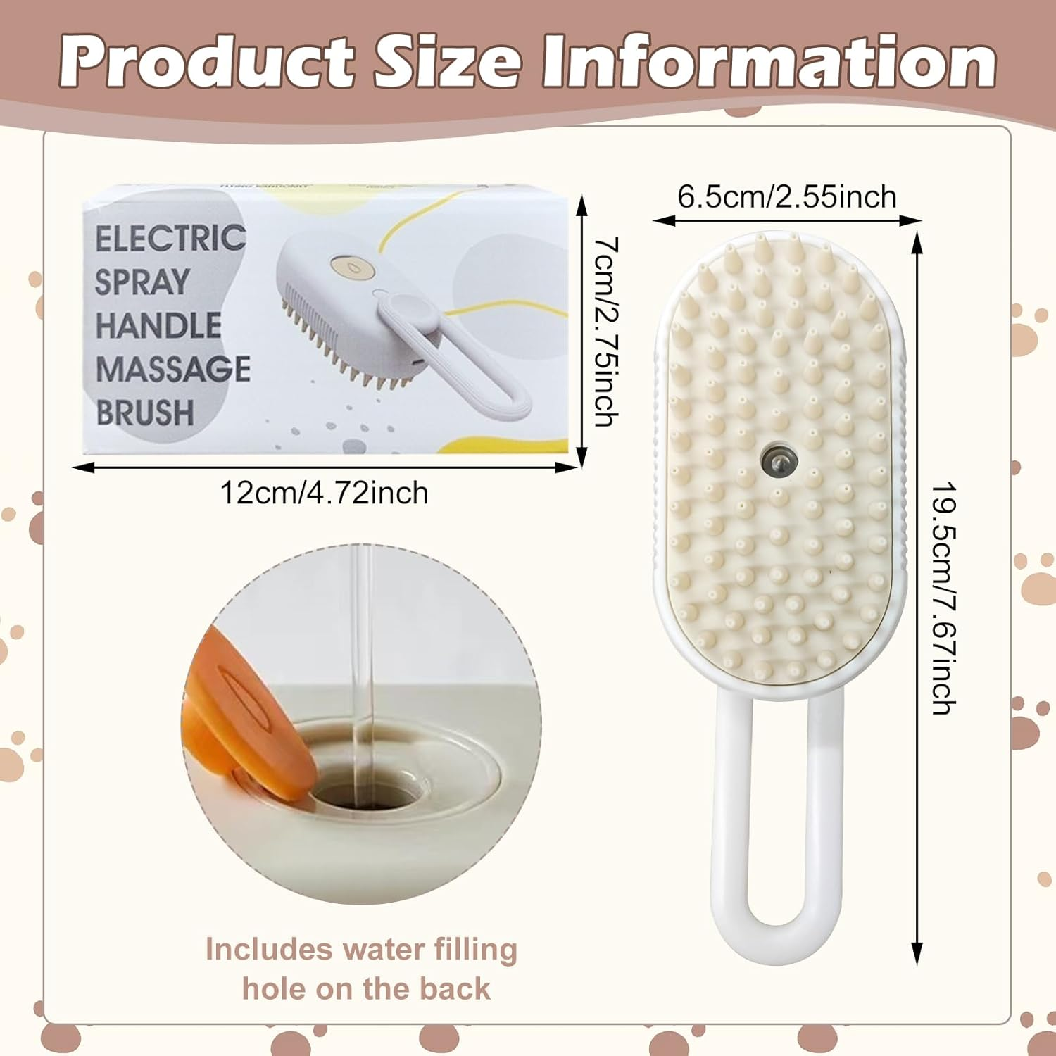 UOY Cat Brush with Steam, Short Hair Cat Brush with Steam, Pet Dog Brush, Cat Brush, Hair Remover, Pet Brush for Long Hair and Short Hair image number 3