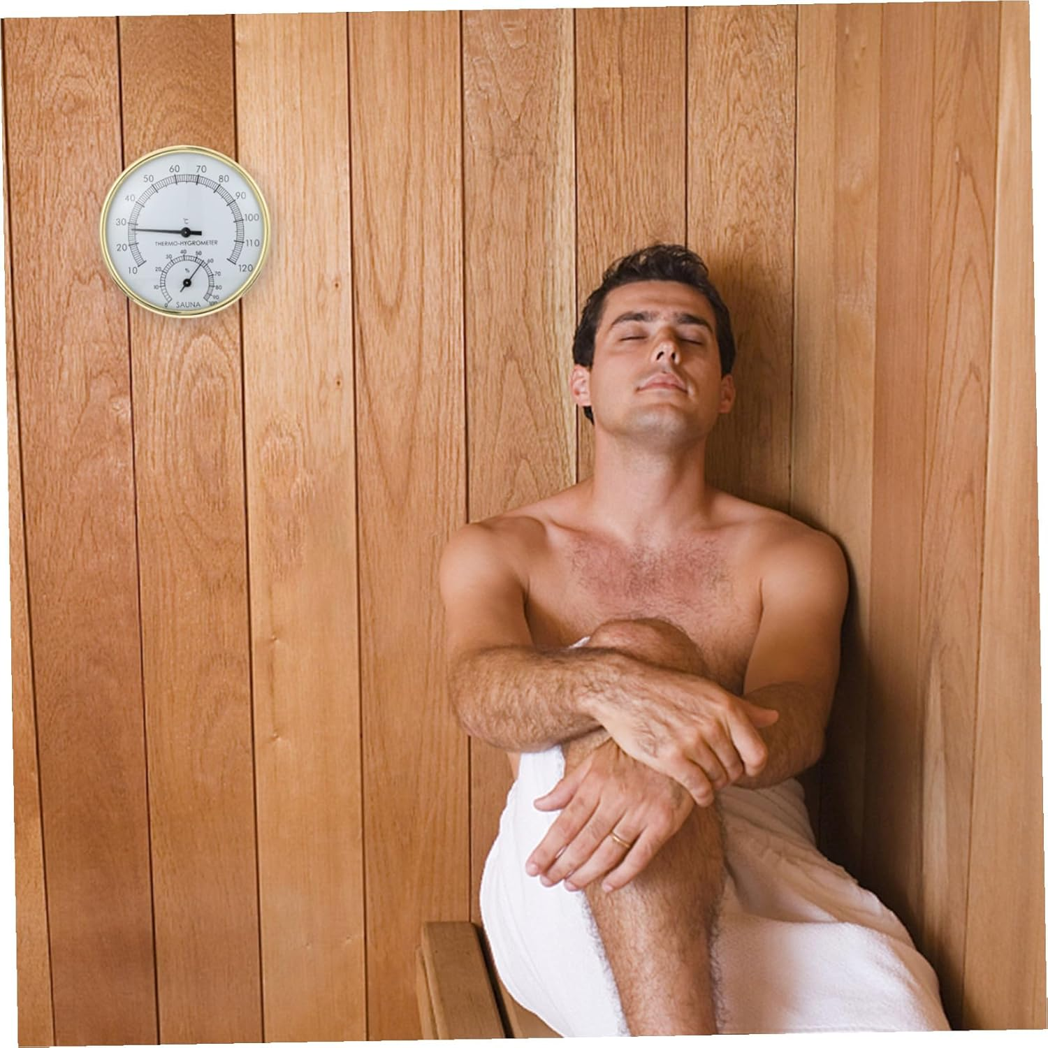 Gatuida Multipurpose Thermometer Hygrometer for Sauna Practical Display Hygrothermograph for Sauna Temperature Monitoring image number 3