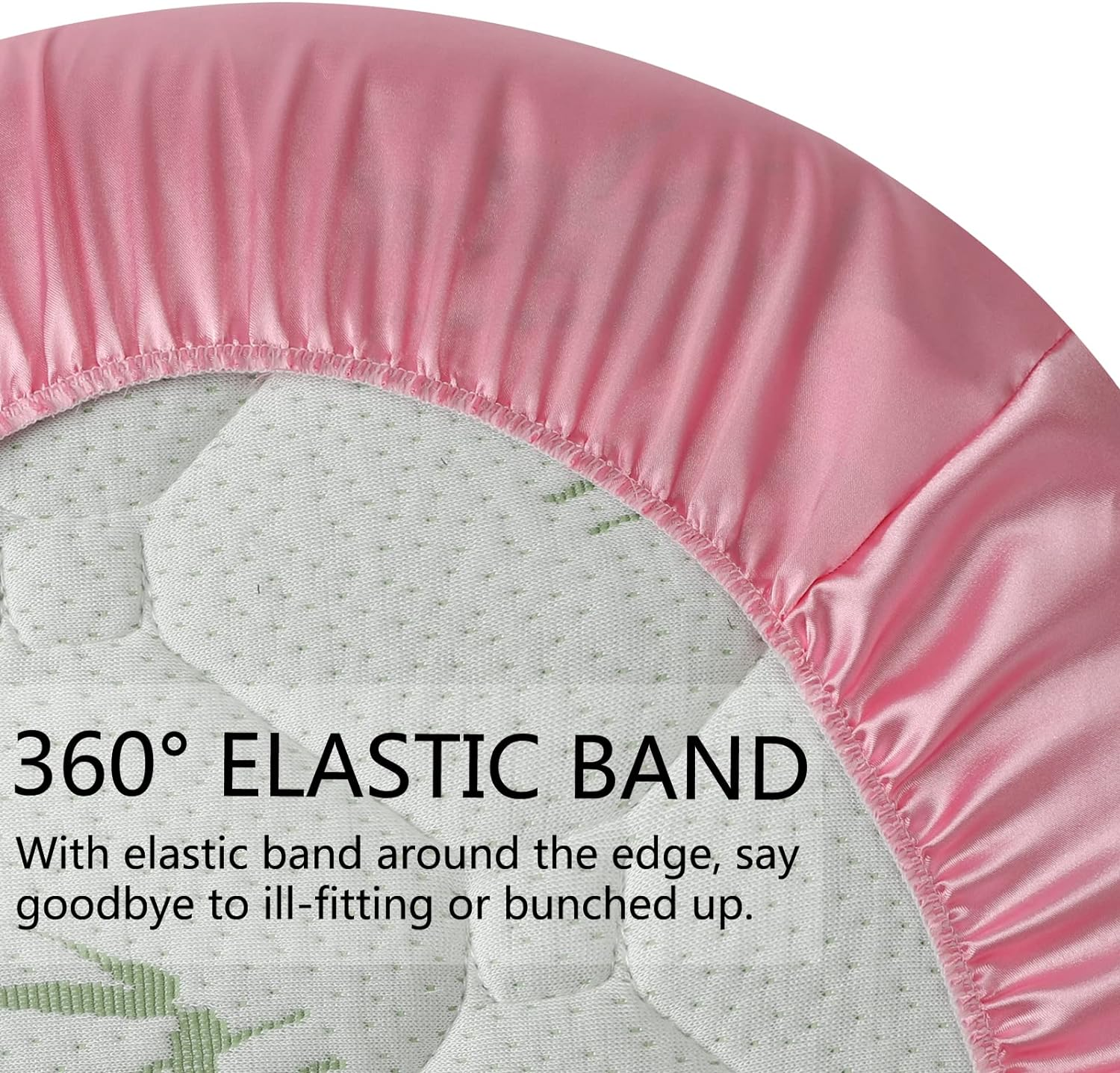 Satin Bassinet Sheet Set 2 Pack Ultra Soft Silk Fit for Rectangle, Hourglass, Oval Bassinet Mattress Protect for Baby Hair and Skin Cradle or Bassinet Sheets, Lt Grey & Pink image number 2