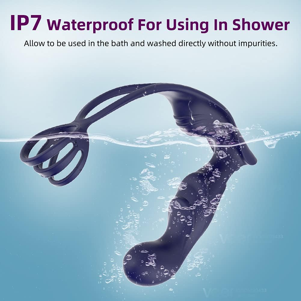 Bluetooth Remote Control Rechargeable Silicone Massager for Men, Powerful Frequency Workout Rings for Couple Bed Sports Training Equipment Cook Ring U Type Loop Ring Pro Double Motor State image number 2