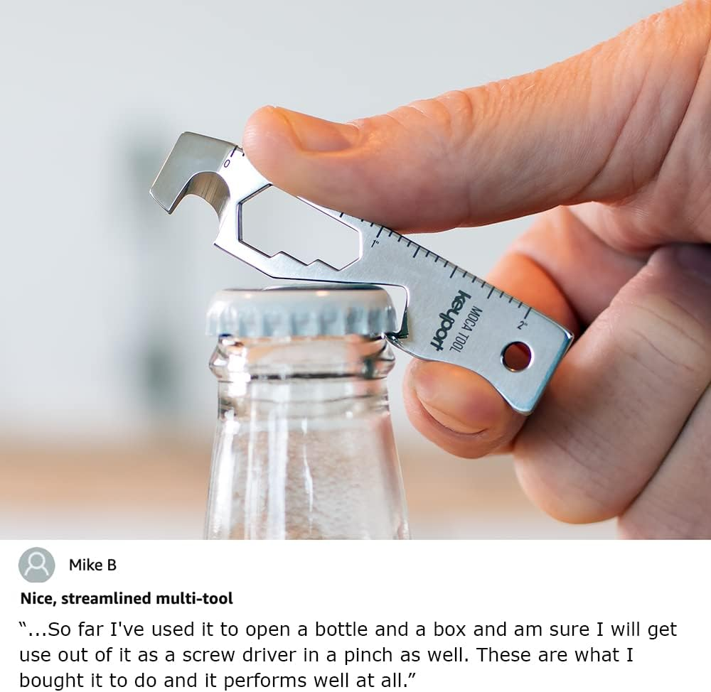 Keyport MOCA 10-In-1 Key Tool - Keychain Multi-Tool (Bottle Opener - Screwdriver - Cord Cutter - Box Opener - Scoring Tool - Hex Bit Driver - Wrench X 3 - Ruler) TSA Friendly, Keyport Pivot Compatible