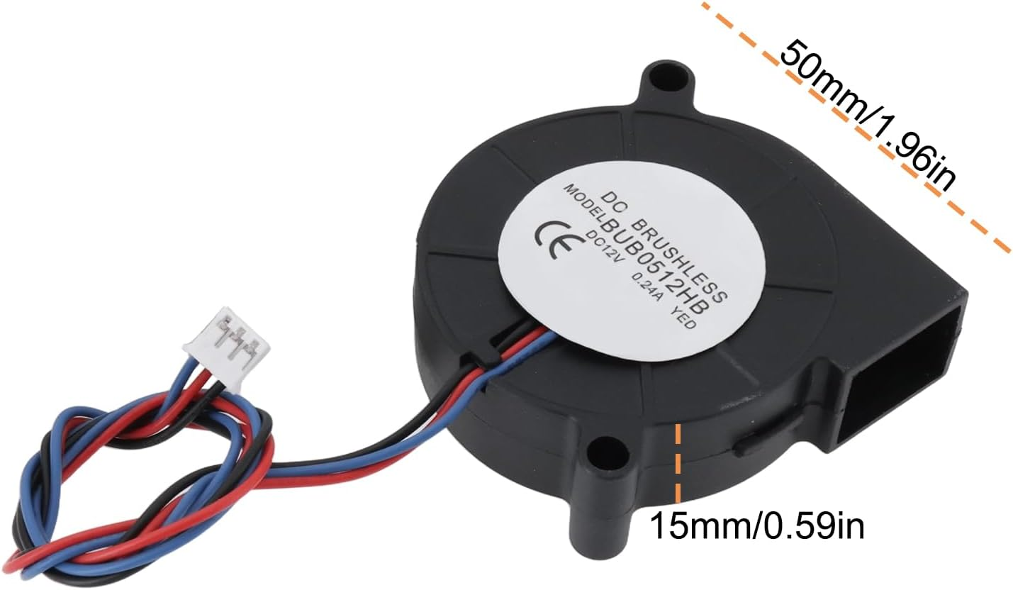VGOL DC Brushliess 3-Pin Blower Fan BUB0512HB Cooling Fan for DIY Computer Case, DC12V 0.24A image number 4