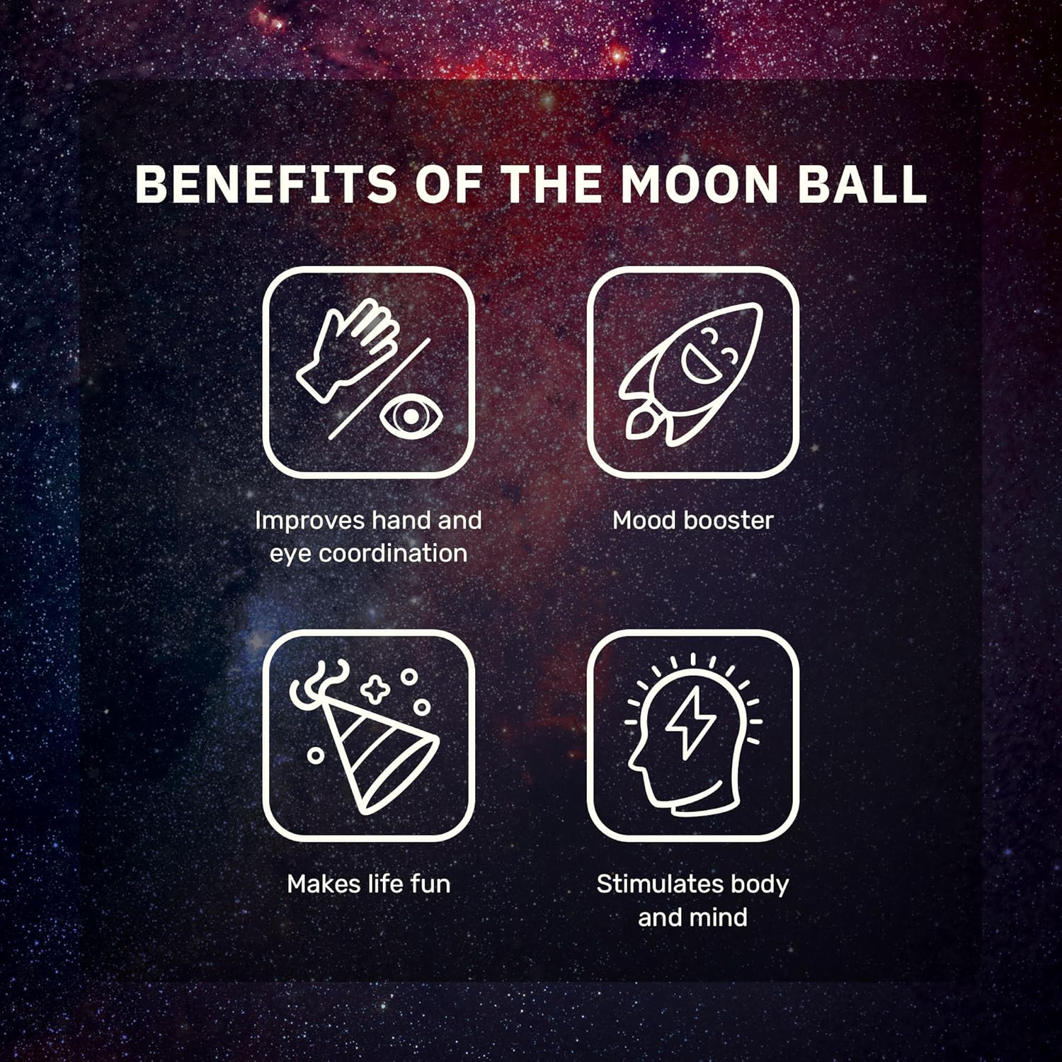 Waboba Moon Ball &ndash; Am H&ouml;chsten Springender Gummiball &ndash; Patentiertes Original-Design &ndash; Ballkrater Erzeugen Beim Aufprall EIN Knallendes Ger&auml;usch &ndash; Leicht Greifbar &ndash; Flummies F&uuml;r Kinder image number 6