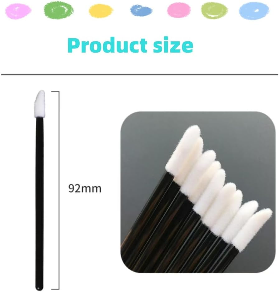 Fabselection Lip Brushes, 200Pcs Lip Brush, Applicator Can Be Use for Applying Lipstick and Make Up, Disposable Lip Applicator Black image number 3