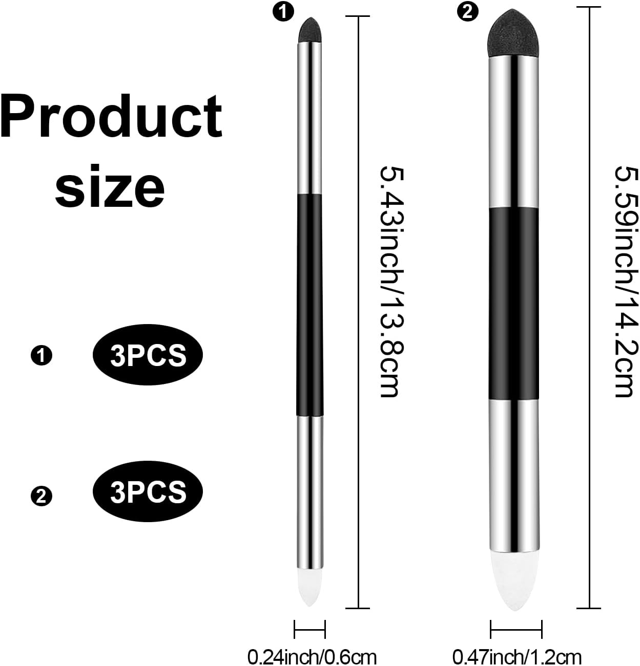 Funtyboo 6 Pcs Artist Blending Sponge Pen, Sketch Brush 2 Sizes Double-Headed Pastel Blending Stump Pencil for Artist Professional Student Detail Correcting Tool image number 6