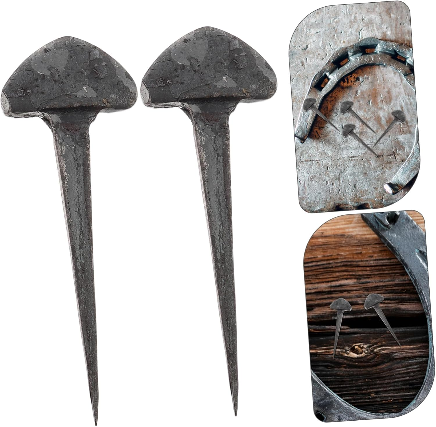 Yardwe 50Pcs Equestrian Hoof Nails Stable Horse Equipment Small Horse Equipment Horseshoe Tools for Horses Horseshoe Stakes Horseshoe Nail Horseshoe Mounting Accessories image number 2