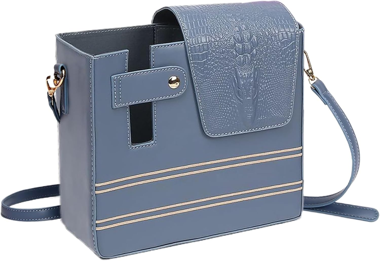 Purse with Cup Holder - Waterproof Portable Strap Pockets | Water Bottle Bag,Portable Shoulder Purse Multiple Pockets for Women Outdoor Sports Walking Hiking Travel Commuting Camping Cycling - Blue image number 1