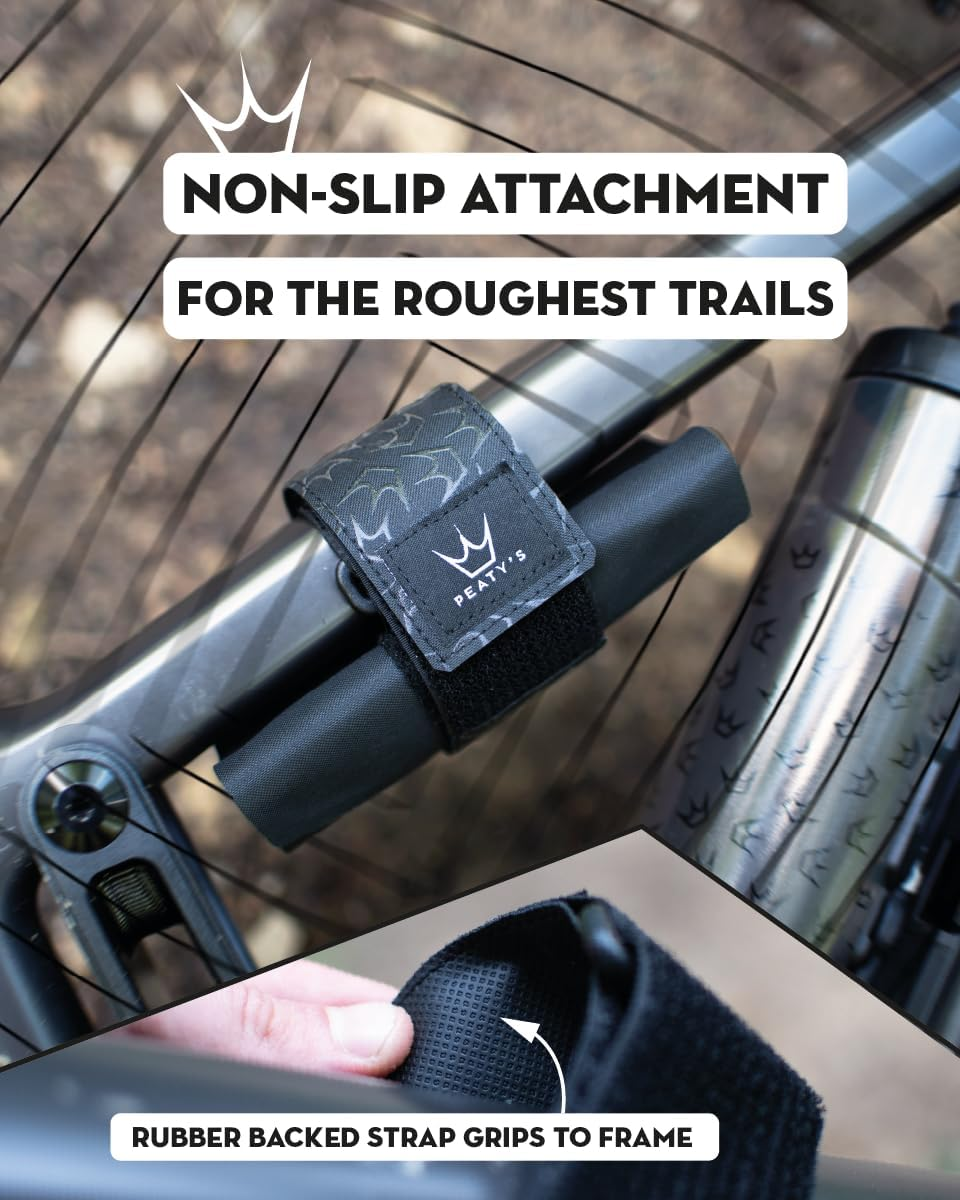 Peaty'S Holdfast Trail Tool Wrap - Super Secure, No Slip or Rattle, Modular Design, Waterproof, Storage Frame Bag with Zip Pouch Pocket, Fits Anywhere, for MTB Road Gravel Ebike Mountain Bike