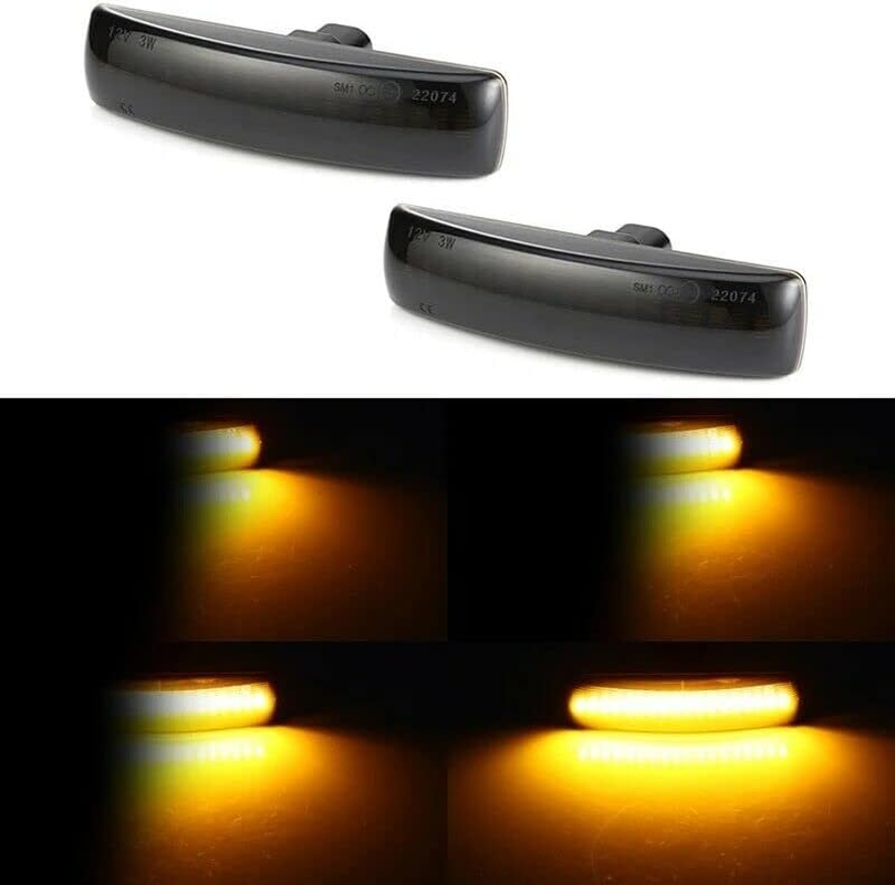 KURL-T 2 Pcs Turn Signal Dynamic Side Marker Lamp Repeater Indicator Light for Land Rover Discovery Defender Range Rover Sport Smoke Lens