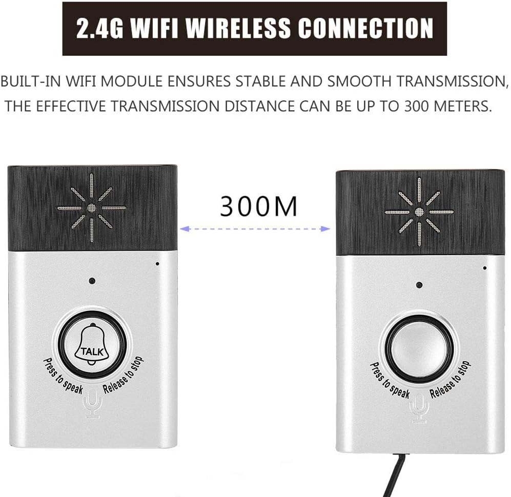 Liukouu 2.4Ghz Mini Portable Dual Way Voice Intercom Wireless Doorbell Intercom System with Doorbell image number 3