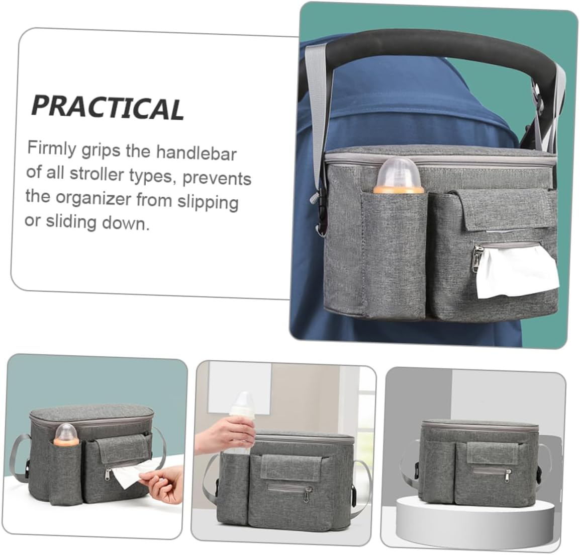 Nursery Bag Diaper Pouch Stroller Backpack Nappy Bag Large Organizer for Travel image number 5