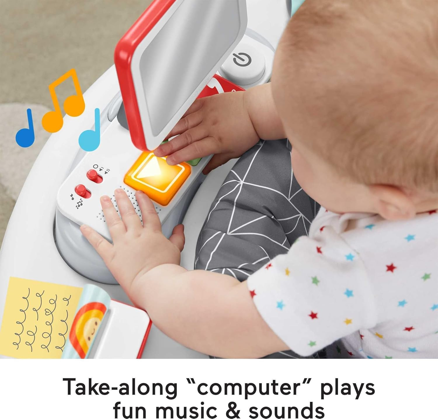 Fisher-Price 2-In-1 like a Boss Activity Center, Baby Entertainer and Play Table with Music Lights and Sounds for Infants and Toddlers, HBM26 image number 2