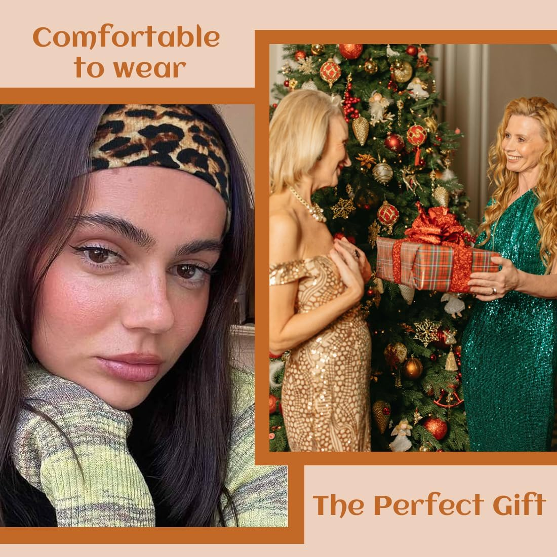 Pack of 4 Women'S Leopard Boho Headband Printed Headbands Knot Twisted Elastic Head Wrap Hair Accessories for Girls for Running Yoga Fitness image number 4