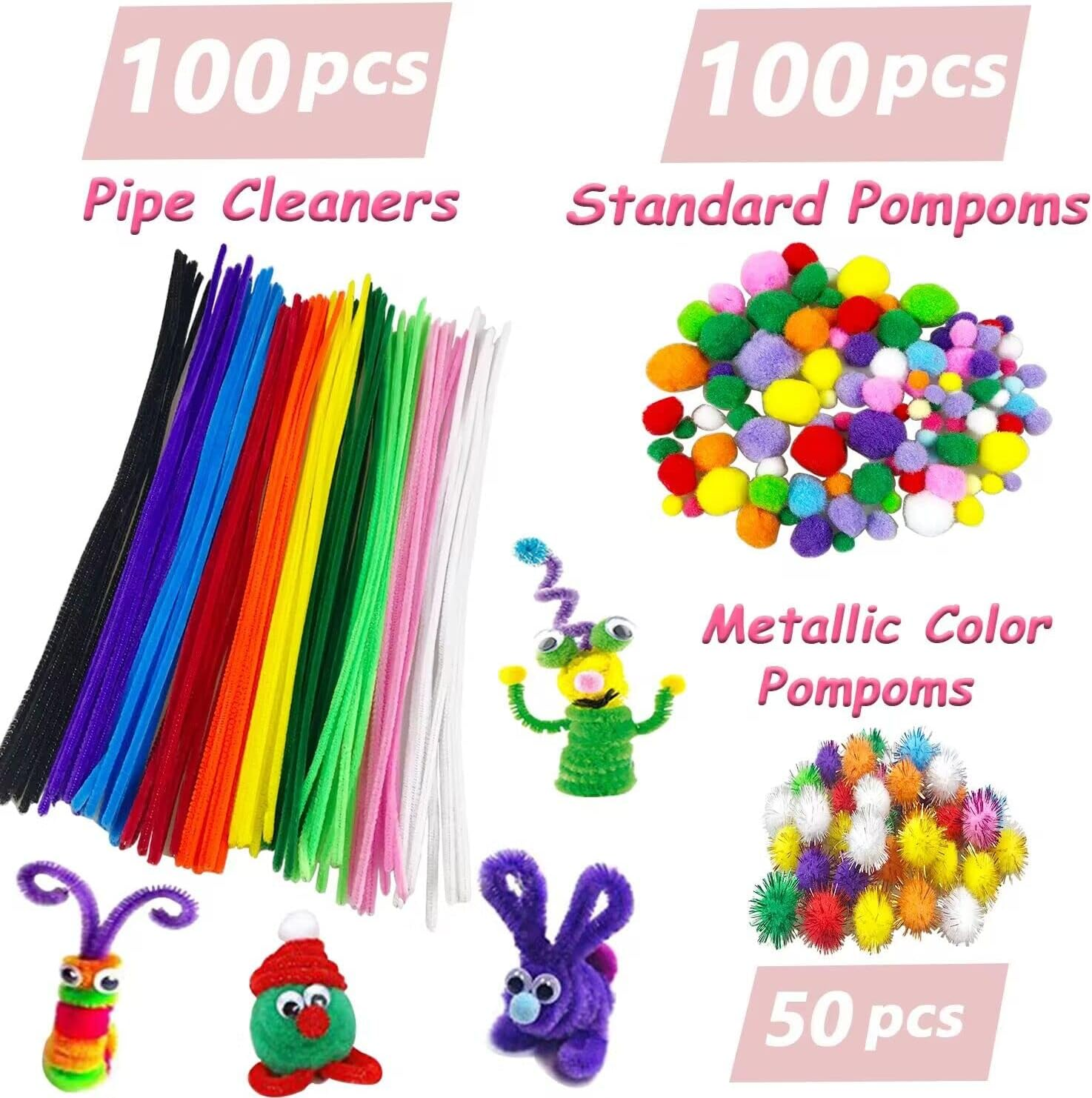 3000 Pieces Craft Set Children'S DIY Craft Case Craft Supplies for Crafts Pipe Cleaners Googly Eyes Beads Creative Scrapbooking Craft Set for Girls Boys 4 5 6 7 8 Years Gifts (Purple) - Purple image number 4