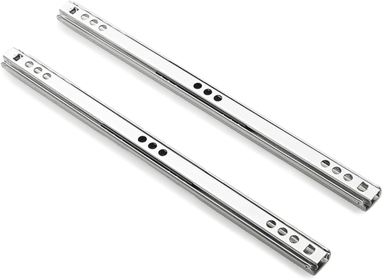 12 Inch Drawer Slides Runners Metal Ball Bearing Drawer Runner Draw for Replacement Two Way Drawing Slide Track Rail 17Mm Wide X 310Mm Length 1 Pair (0.7" Wide) image number 2