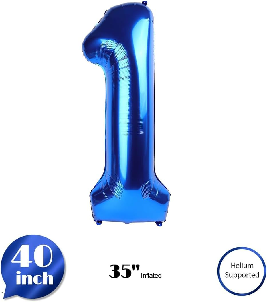 Weforu 40 Inch Giant Number Balloons Foil Digital Balloon for Birthday Anniversary Party Festival Decorations (1) image number 5