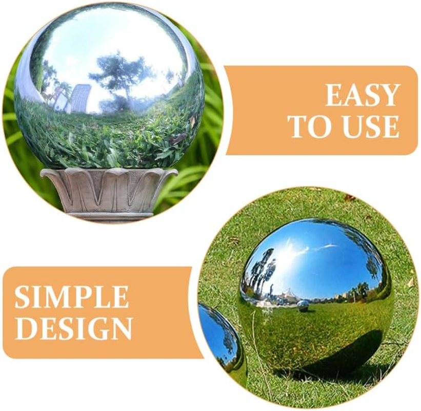 Gazing Balls, 150Mm Stainless Steel Mirror Polished Hollow Balls Reflective Ball Garden Gazing Mirror Globes for Pond Outdoor Swimming Pool Decoration