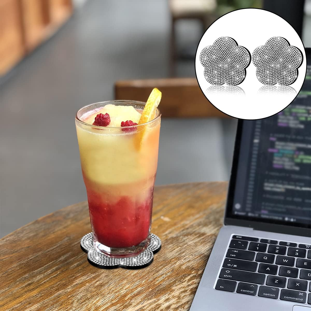 BEZANU Bling Silicone Car Cup Holders, 2 PCS Non-Slip Car Cup Pads for Universal Interior Accessories (7Cm/ 2.75In) image number 5