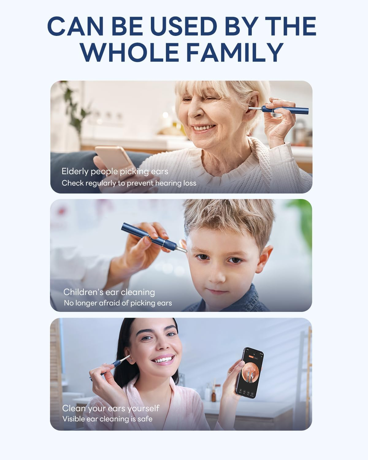 MEKK Ear Wax Removal Tool S8 with 12 MP Camera, Stainless Steel Tweezers, 8 Ear Spoons, Wireless Otoscope Ear Cleaner for Ios & Android image number 1