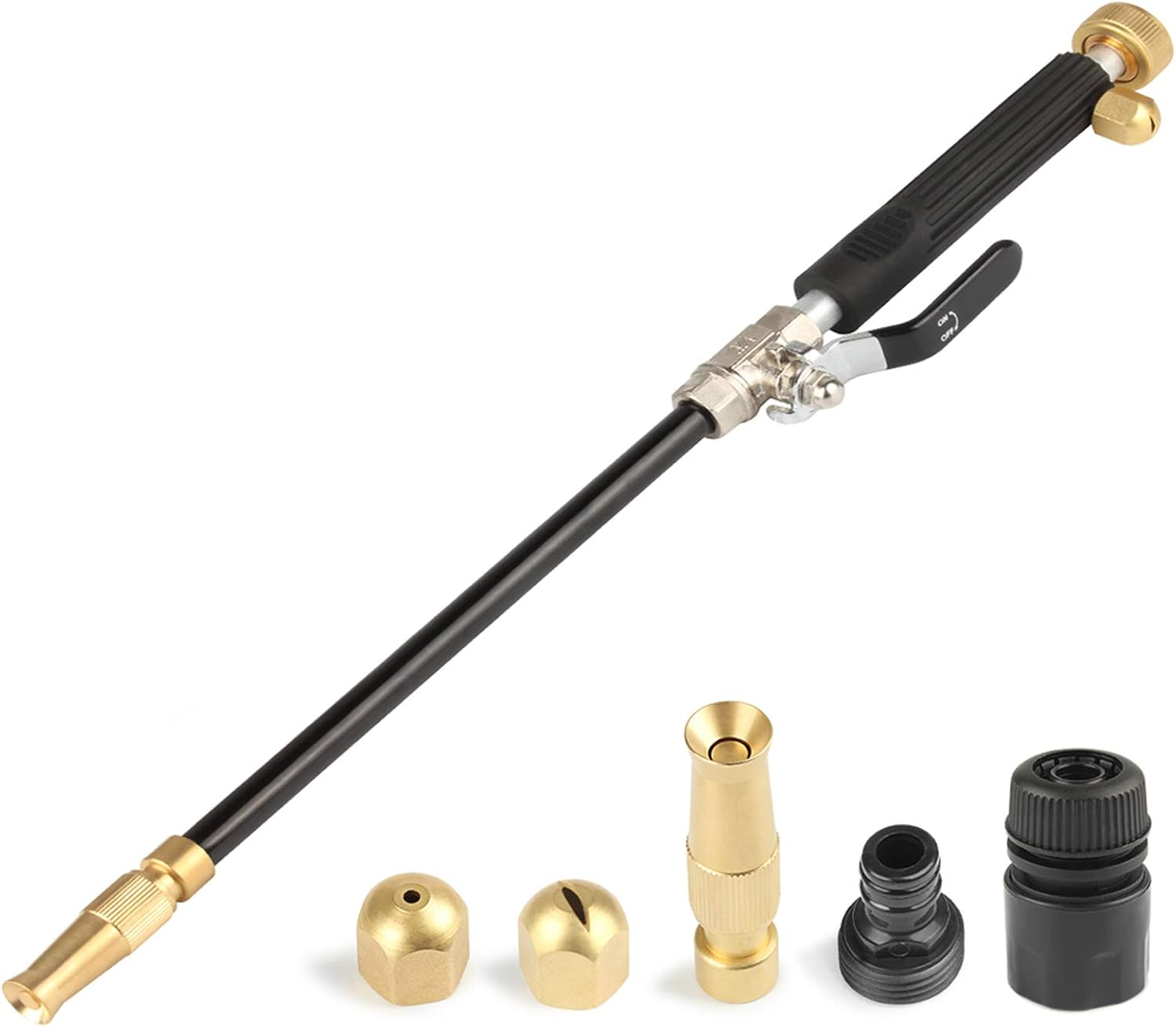 High Pressure Hose Nozzle for Garden Hose, Hydro Jet High Pressure Power Washer Wand, Portable Hydrojet High Pressure Power Washer with 2 Hose Nozzles for Car Washings and Garden Cleaning