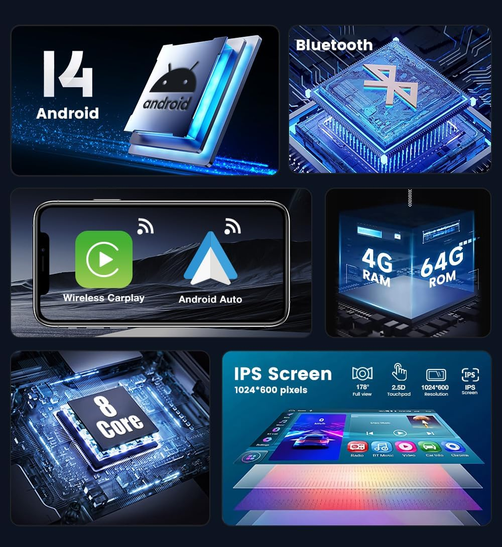 10Inch IPS Touch Screen Car Stereo GPS Navigation Head Unit Android 14 for Mazda Cx9/Cx-9/Bose 2007-2015 Carplay DSP Wifi BT5.0 FM AM 4G+64G image number 1